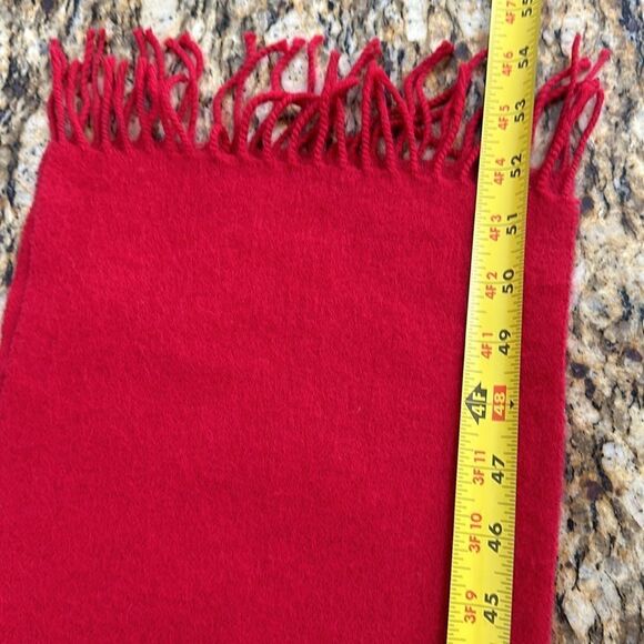 Marshall Field’s Wool Red Winter Fringe Scarf - Picture 5 of 5